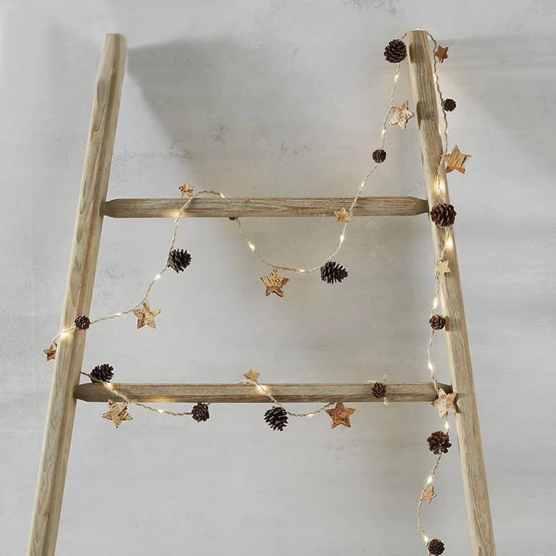 DIY Новогоднее украшение светодиодный светильник-гирлянда из соснового конуса, медный провод, сказочный теплый белый светильник-гирлянда s для рождества, дома, свадьбы