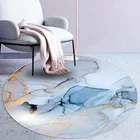 Ковер в скандинавском стиле, круглый ковер для спальни с синими рисунками, коврик для машинной стирки, ковер для домашнего декора, ковер для журнального столика, прикроватный коврик для гостиной