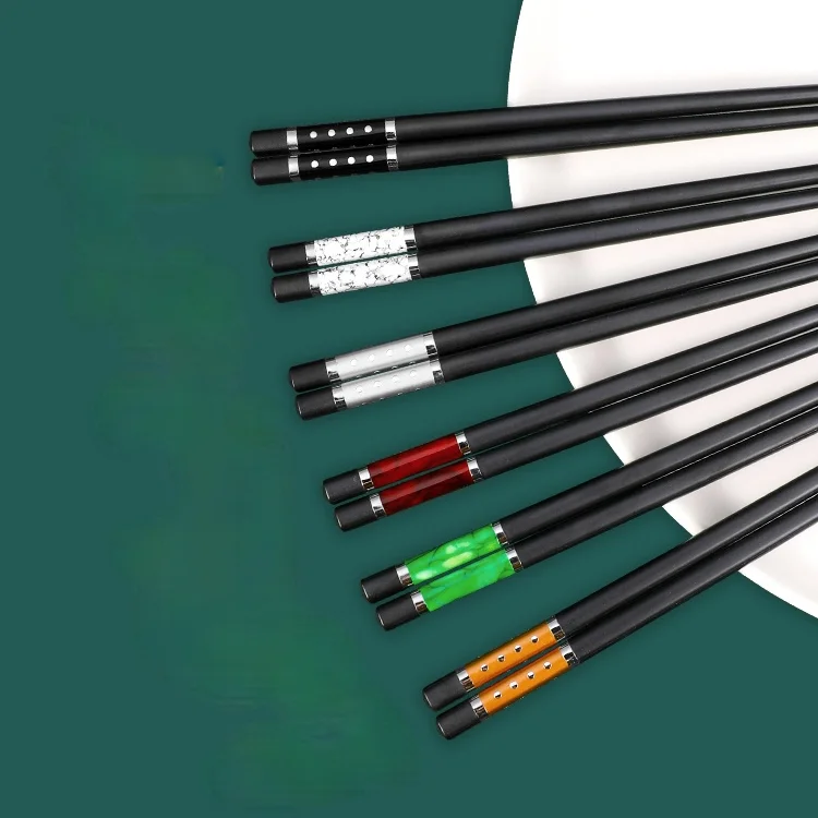 

Modern Creative Chopsticks Black Metal Reuseable Eco Friendly Chopsticks Dinner Set Vaisselle Cuisine Kitchen Supplies EI50KZ