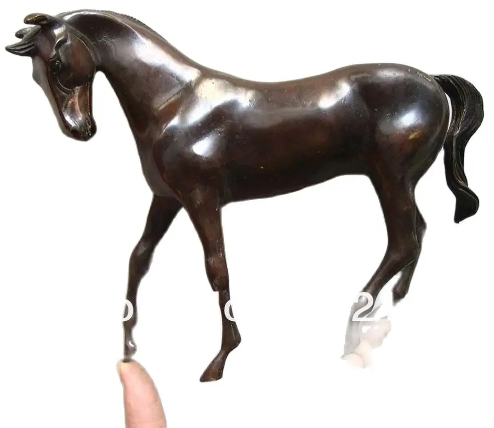 

Коллекционные предметы Fengshui 10 дюймов, элегантная бронзовая статуя лошади