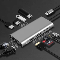 laptop docking station 11 in 1 usb type c hub comes with type c hd vga rj45 ethernet for macbook lenovo dell smart phones