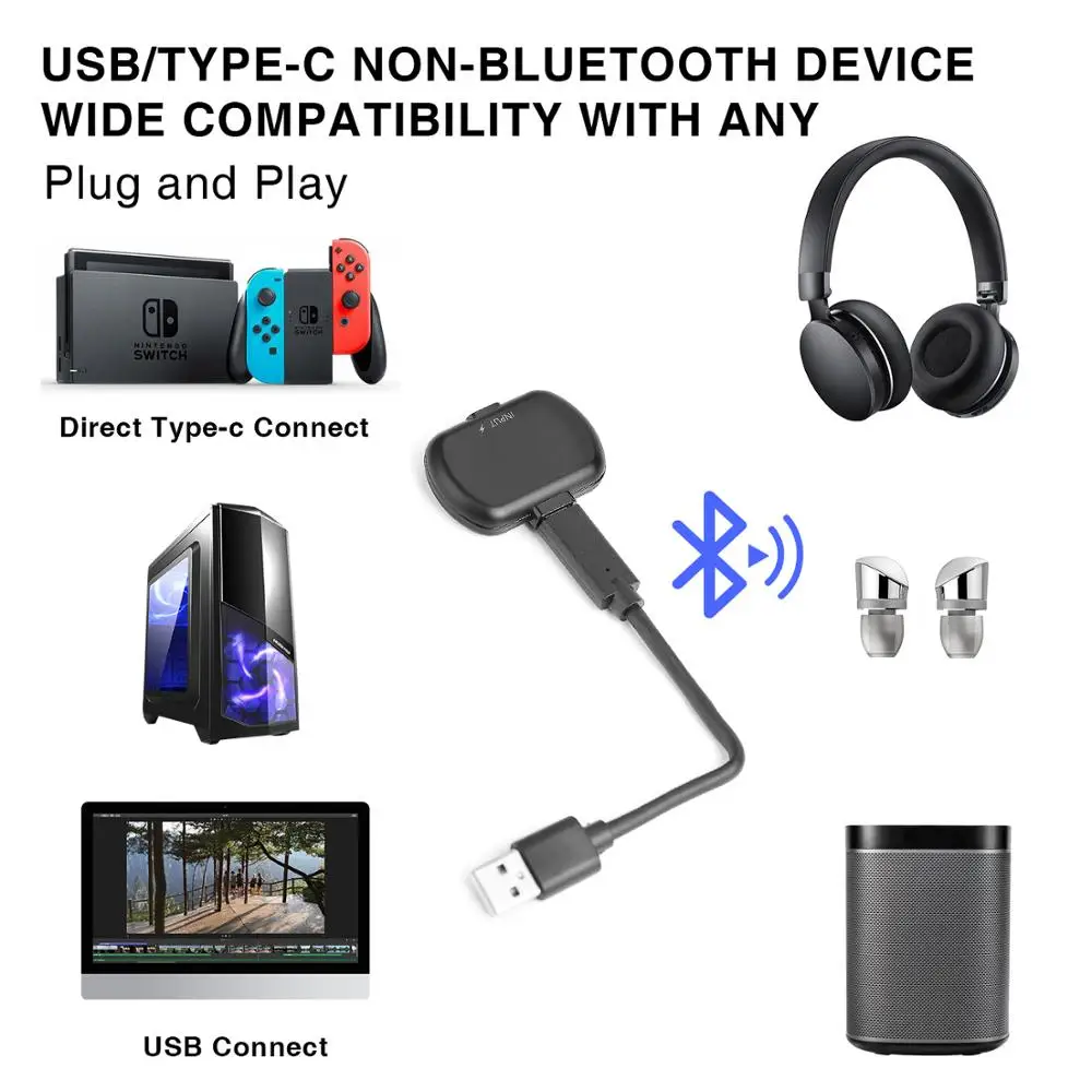 Мини USB Type C Bluetooth 5 0 аудио адаптер с микрофоном APTX беспроводной передатчик низкой