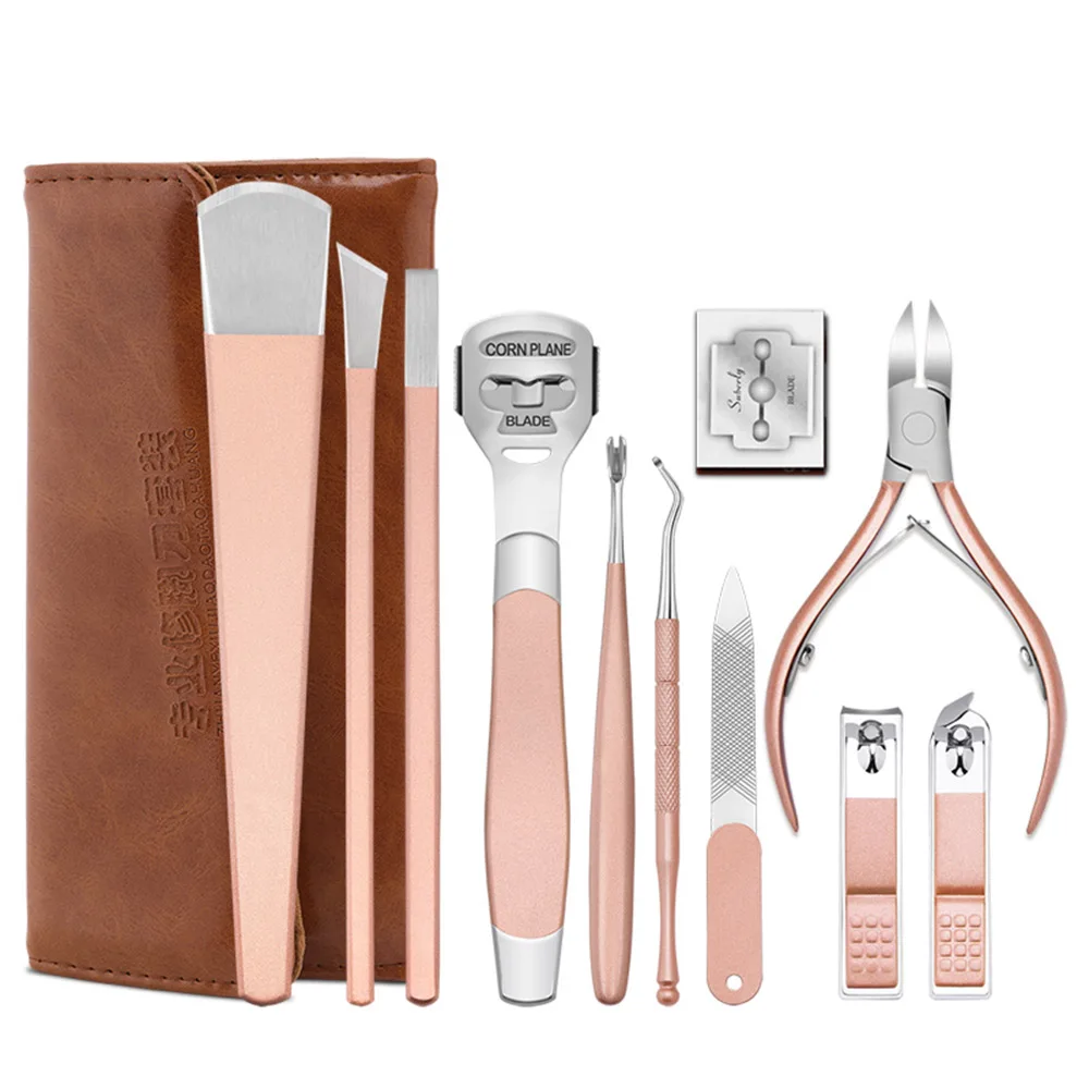 11 шт./компл. Наборы инструментов для ногтей из нержавеющей стали щипцы толкатель