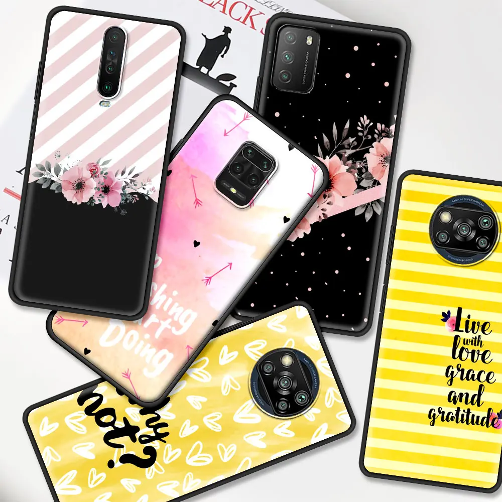 Чехол с милым рисунком для Xiaomi Mi Poco X3 NFC 11 10T Pro 9T CC9 Note 10 A2 Lite мягкий черный чехол