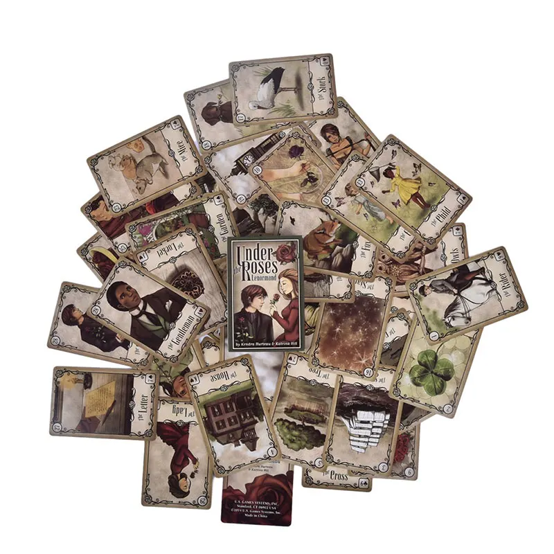 Под розами Lenormand 39 колода карт часы башня Любовь Оракл Таро 9 см × 6 см/3 54 дюйма x 2 36 |