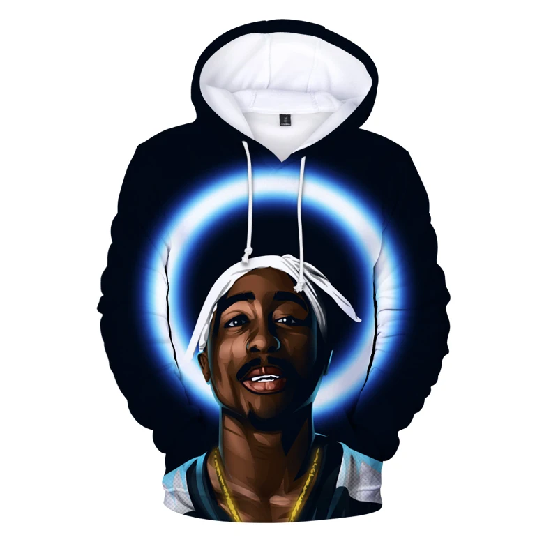 Новая мода 2Pac 3d принтом толстовки с капюшоном и изображением Тупака Шакура для