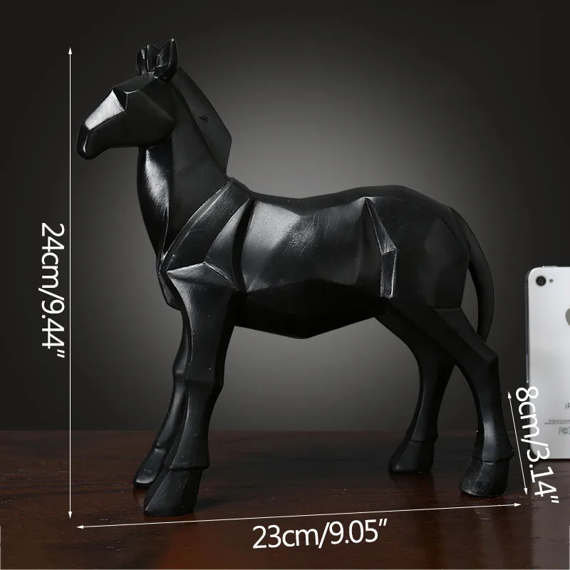

Fengshui Decoration Ornaments Geometric Horse Statue Home Decoration Crafts Animal Sculpture Living Room Display Furnishings
