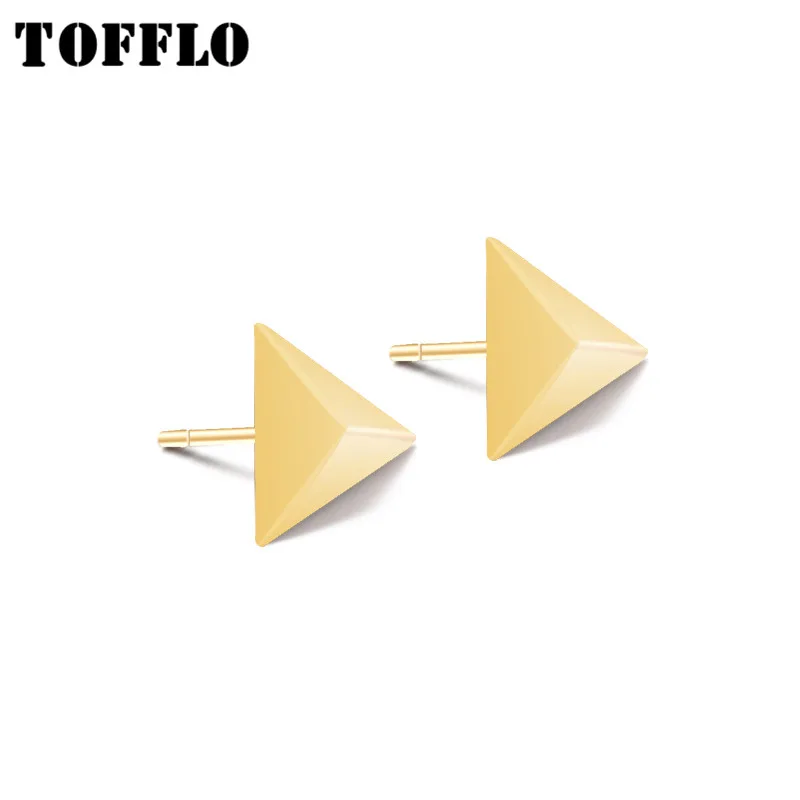 TOFFLO ювелирные изделия из нержавеющей стали простые геометрические конические треугольные серьги женские модные серьги BSF063