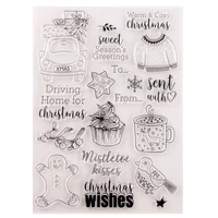 silicone clear stamps cutting dies for scrapbooking stensicls christmas diy paper album cards making transparent rubber stamp