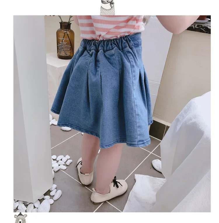 Джинсовая юбка для девочек летняя 2021 модная Милая Детская одежда джинсовая