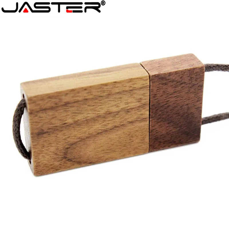 Деревянный USB флеш накопитель JASTER Lanyard красный деревянный 4 ГБ 16 32 64 Бамбуковая
