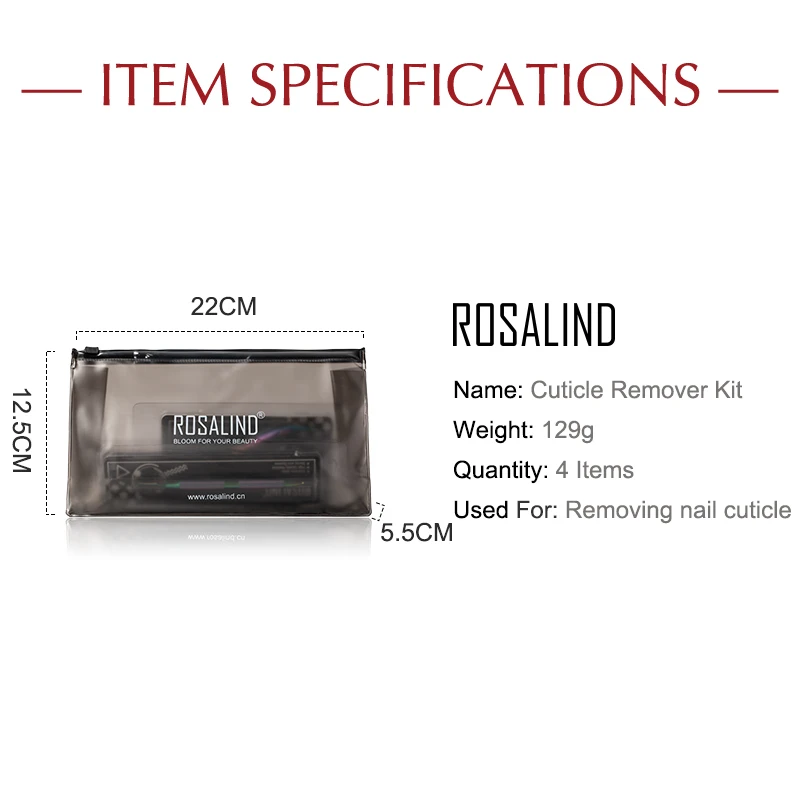Набор инструментов для маникюра ROSALIND гель лака пилка кисточка наращивания