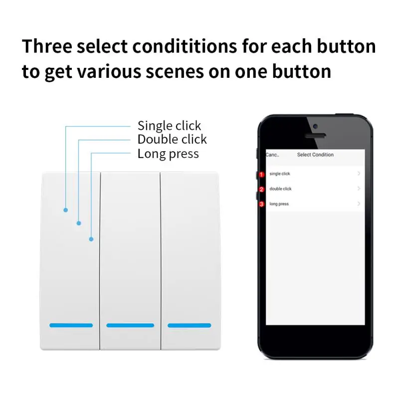 Tuya Zigbee Wall Smart Life APP WiFi Push Switch Light 1/2/3 Gang Button Timer Module For Devices With Alexa Google | Электроника