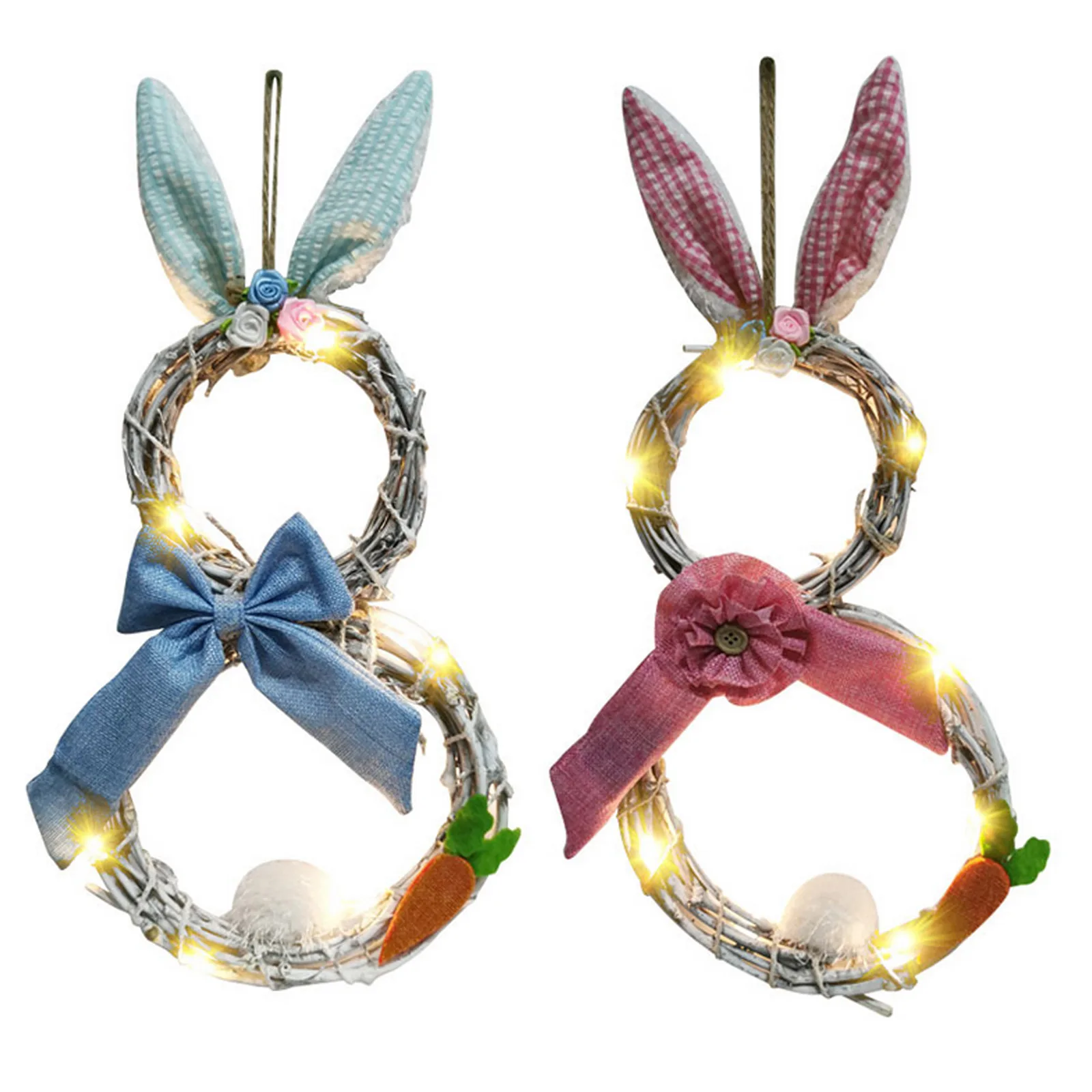 Пасхальный венок в виде зайчика или кролика декоративное светодиодный шение для