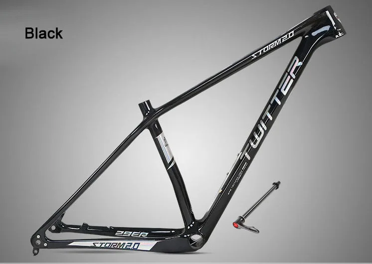 Storm2.0-Thru-Axle Mtb карбоновая рама 27,5 er 29er XC Grave горный велосипед рамы для Mtb EPS кабель внутренний лак для ног 15 17 19 - Цвет: 29er Black