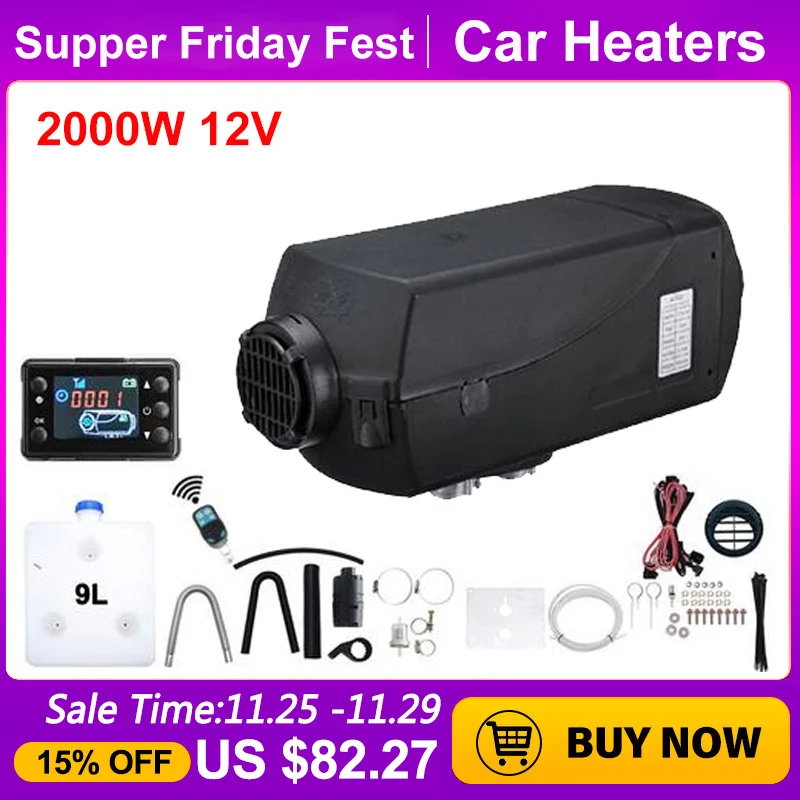 

Воздушный обогреватель 2 кВт, воздушный дизельный Обогреватель, стояночный обогреватель 12 В, малошумный, дистанционное управление, автомоб...