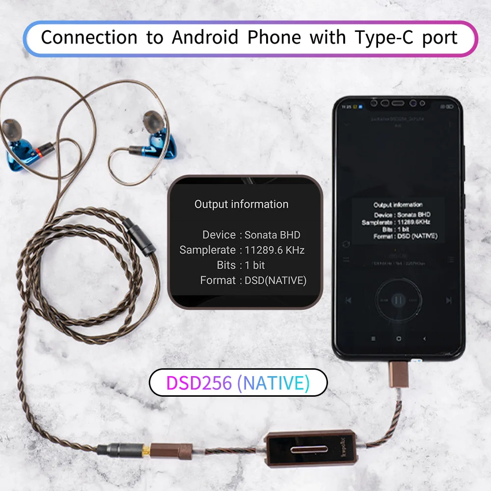 Усилитель для наушников TempoTec Sonata E35 Type C на 3 5 мм AMP PCM32bit/384kHz & DSD256 Android Phone PC MAC DAC DUAL