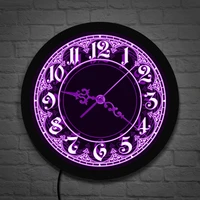 retro style fancy numbers led lighting wall clock home decoration arabic numerals vintage design luminous neon sign wall watch