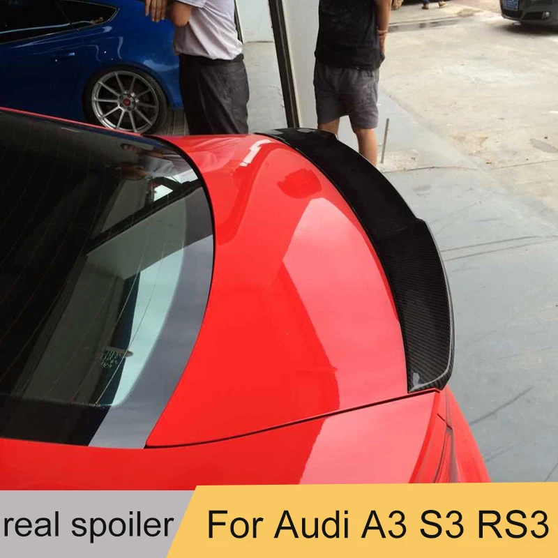 Для Audi A3 S3 RS3 Sline 8 в седан 2014 2019 задний спойлер багажника крыло авто из углеродного