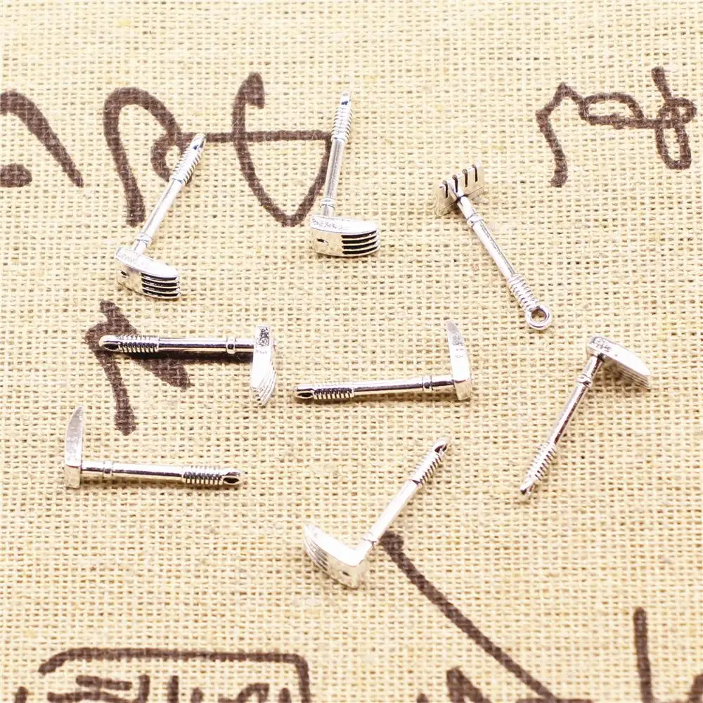 

Designer Charms DIY 20pcs 20x8mm Antique Silver Color Rake Charms