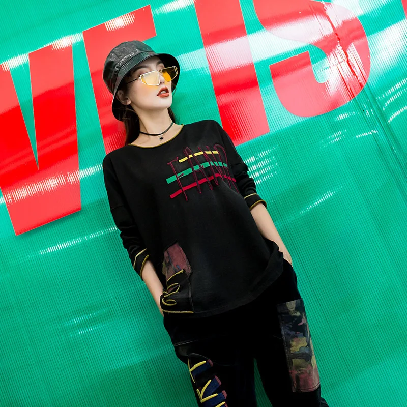 Max LuLu/ модные корейские осенние женские футболки, топы, джинсовая одежда в стиле панк, женские футболки с вышивкой, Повседневная камуфляжная футболка
