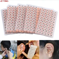 10sheet600 pcsrelaxation ears stickers acupuncture needle ear vaccaria seeds ear massage auricular paster press seeds
