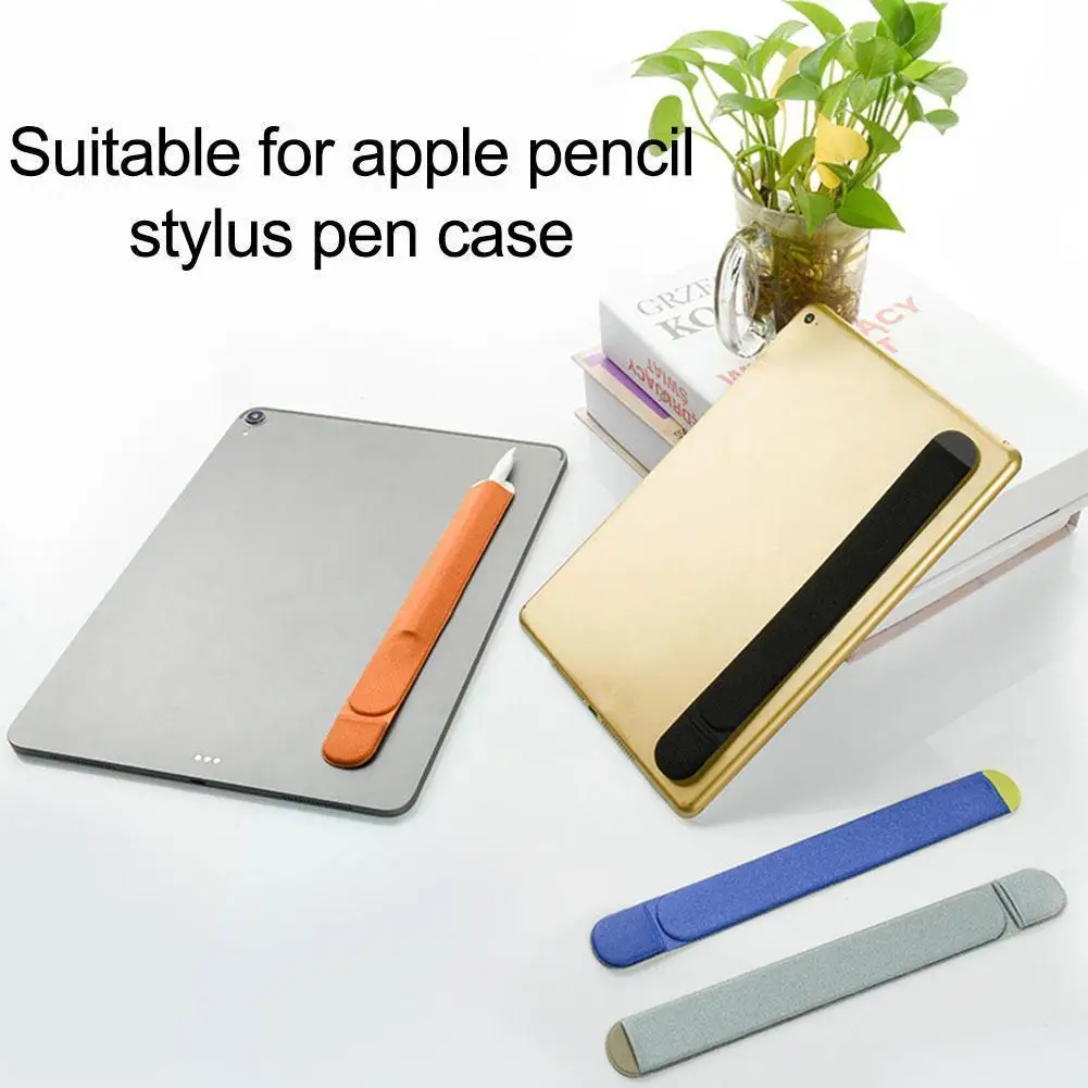 

1PC Faux Leather Adhesive Protective Case for Samsung Apple Pencil Sticky Holder Sleeve Cover Tablet Stylus Pen Storage Pou L2G5
