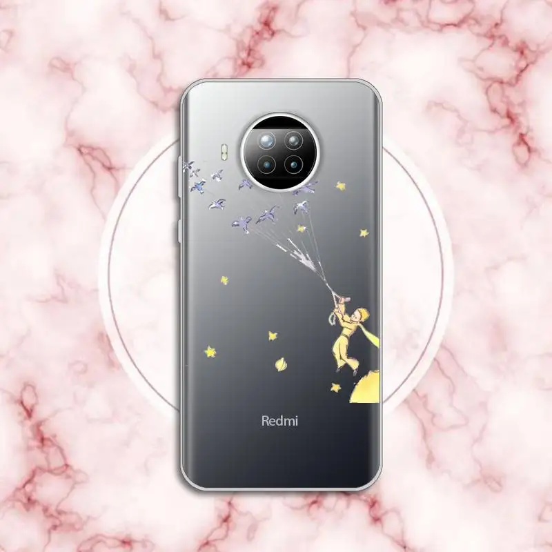 

king The Little Prince Cartoon earth space fox Phone Case Transparent for Xiaomi Redmi note 10 t 8 9 pro lite 11