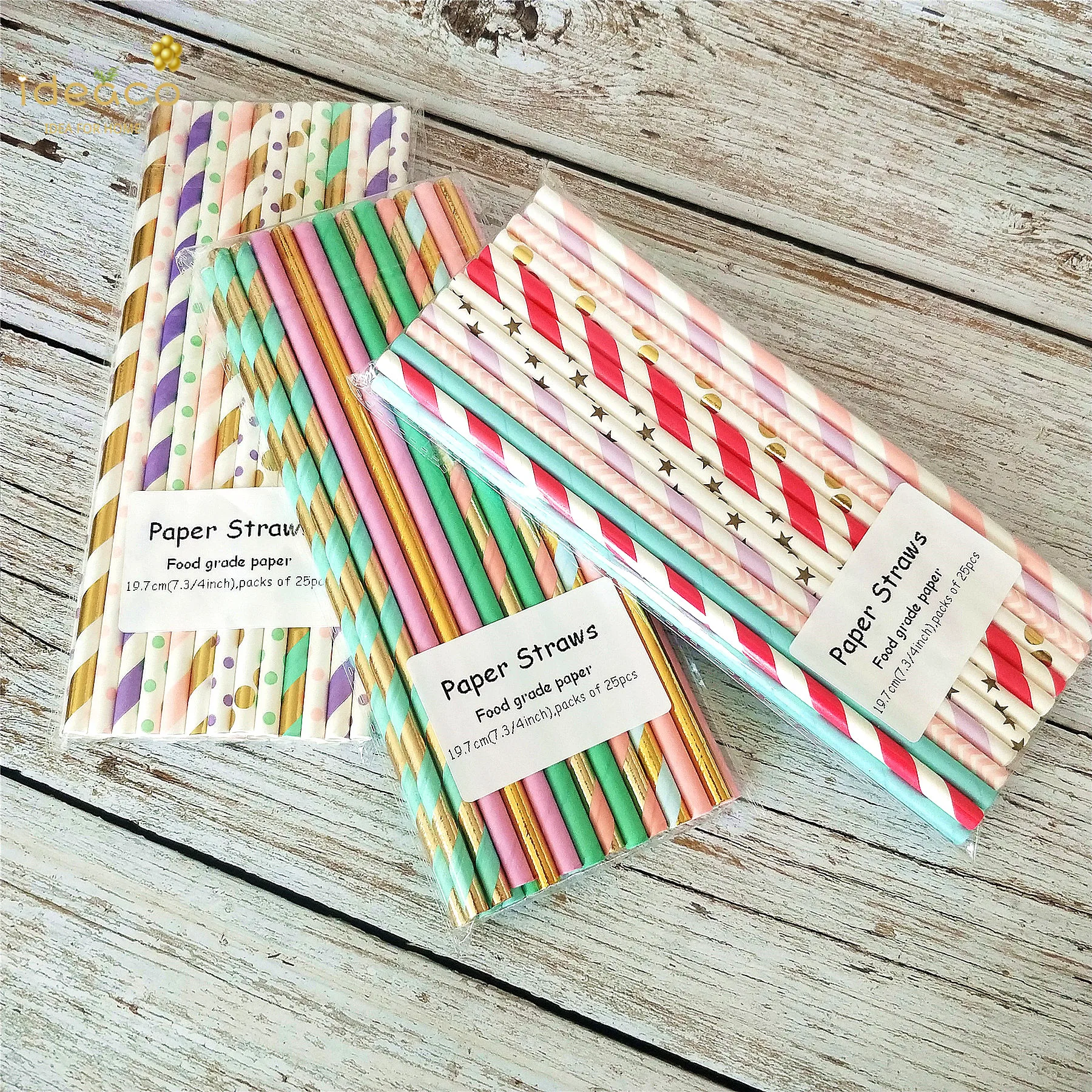 

150 Unicorn Paper Straws - Gold, Pastel Pink, Purple,Mint and Blue Drinking Straws-Pastel Unicorn Party Decorations -Pastel Birt