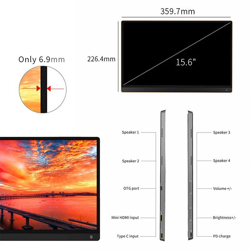 omieado пк игровой монитор 1080p ноутбу