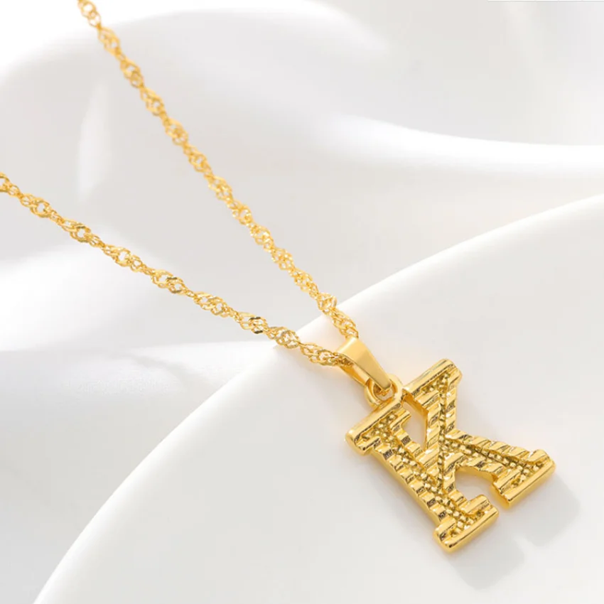 Kinitial модное ожерелье с буквенным принтом для мужчин и женщин золотым