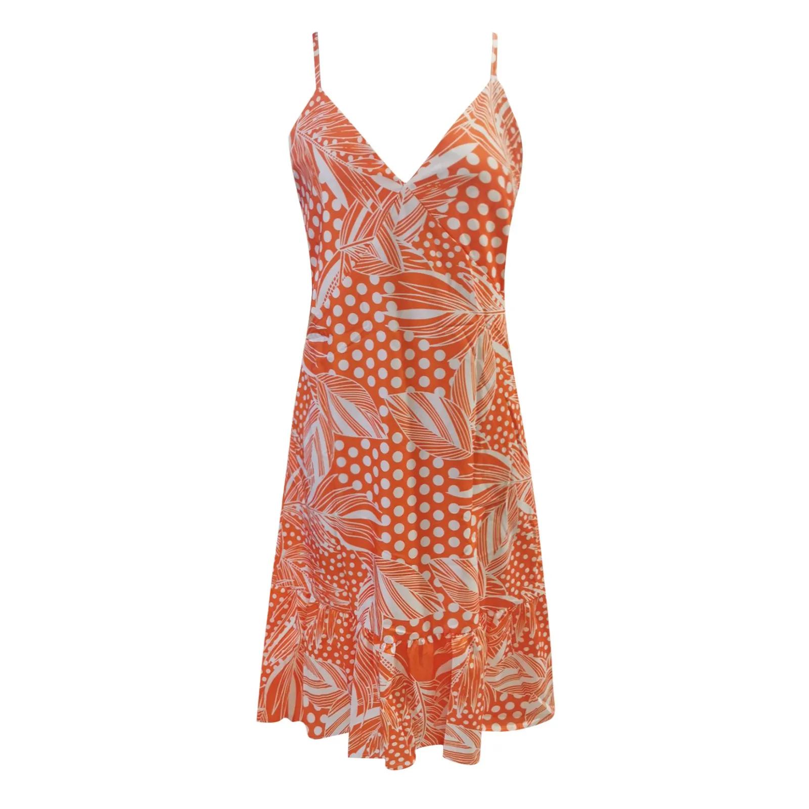 

Dew Waist Sleeveless Strap Dress Floral Print Condole Belt Ruffles Hem Summer Dress 2021 Sexy Hollow Out Boho A Line Dress 40#