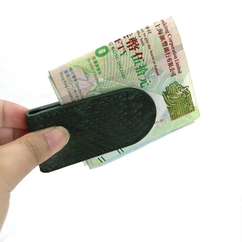 Роскошный высококачественный зажим для денег из натуральной кожи питона|money