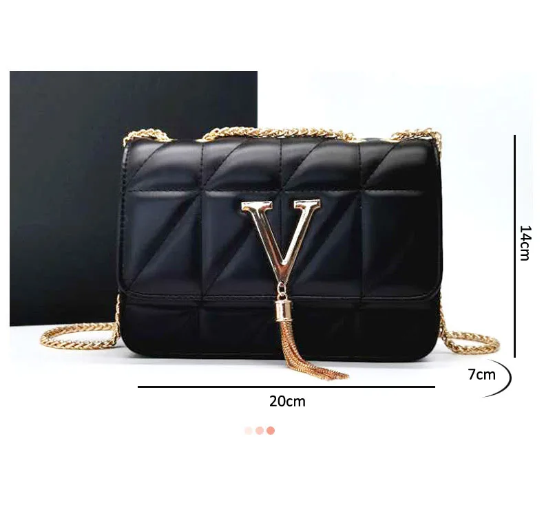 

Fashion Chain Bag Female Messenger Bag Ins Super Fire Tassel Bag 2021 New Letter Small Square Bag All-match Shoulder Bag