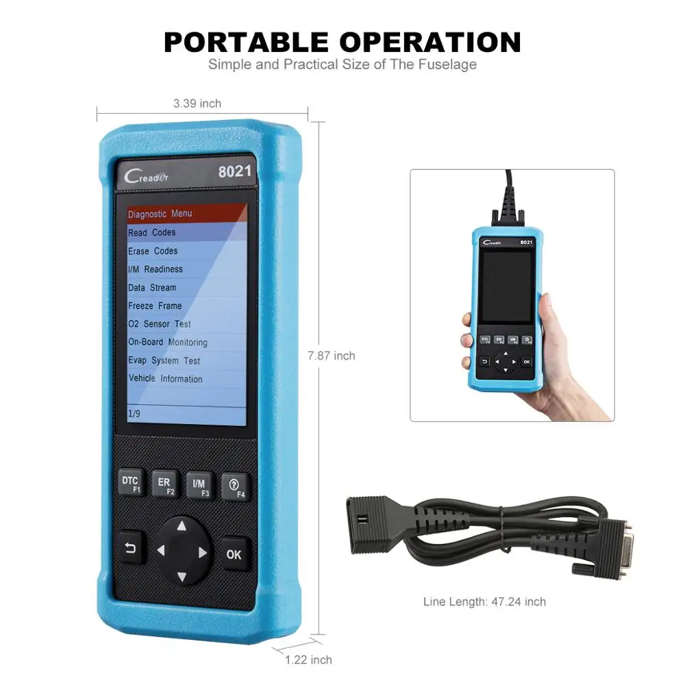 LAUNCH CR8021 OBD2/EOBD диагностический инструмент для сканирования ABS SRS диагностирует все