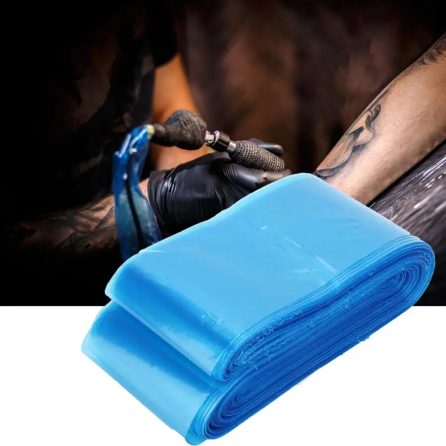 100 _ одноразовые мешки для тату машинки с зажимом синие пластиковые гигиенические
