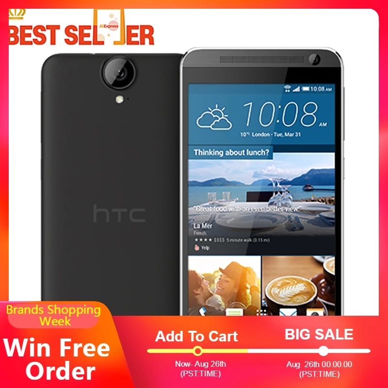 Оригинальный разблокированный htc One E9 Plus 3 ГБ 32 20 МП Восьмиядерный 5 дюймов E9pw