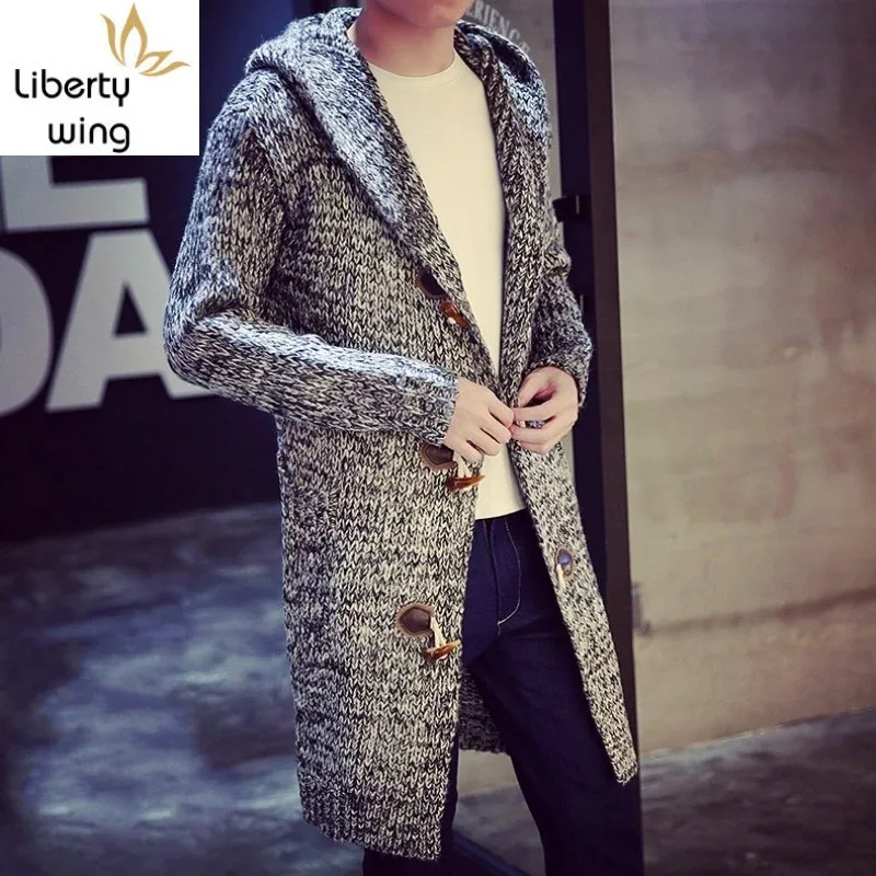 Осенне-зимние свободные длинные кардиганы свитера новые модные Джемперы