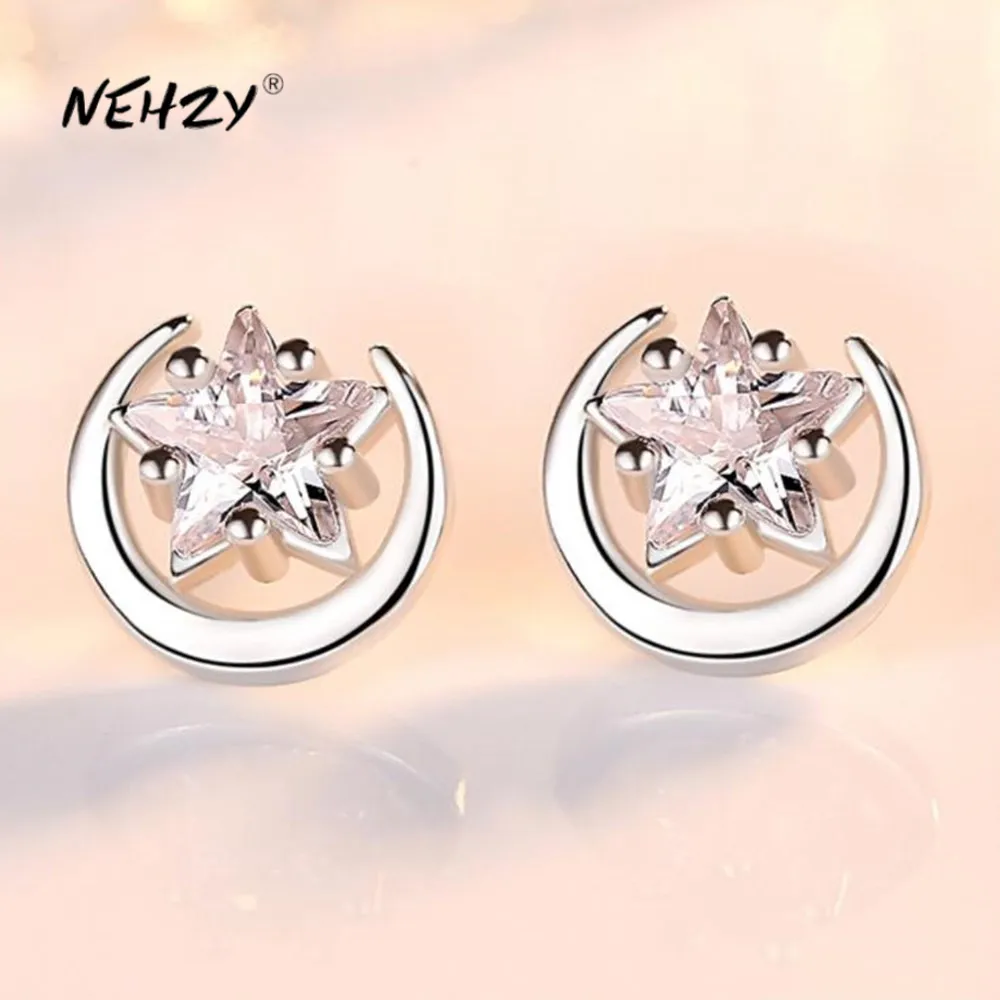 Женские серьги гвоздики в стиле ретро NEHZY сережки из стерлингового серебра 925