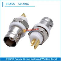 50 ohm q9 bnc female o ring bulkhead washer nut plug solder cup welding panel rf connector adapter high quality