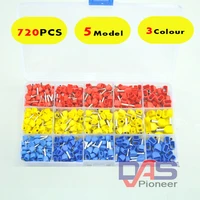 720pcs a lot twins dual bootlace ferrule teminator kit electrical crimp dual entry cord end wire terminal connector