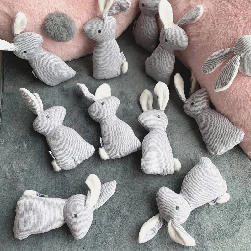 

1pc hot sale rattle baby cloth rattle rabbit hand crank BB stick ring paper plush to comfort baby toy musical instrument