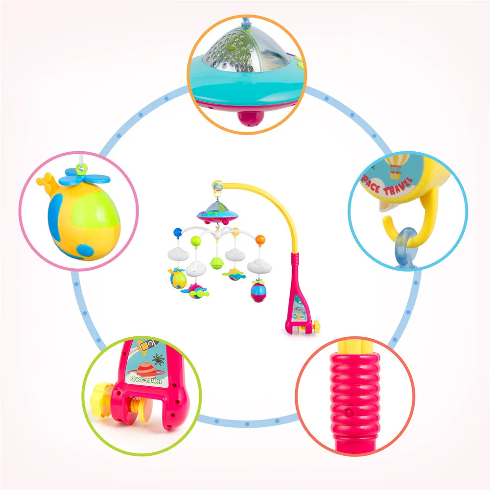 Детские погремушки вращающиеся музыкальные для кроватки детей 0-12 месяцев |