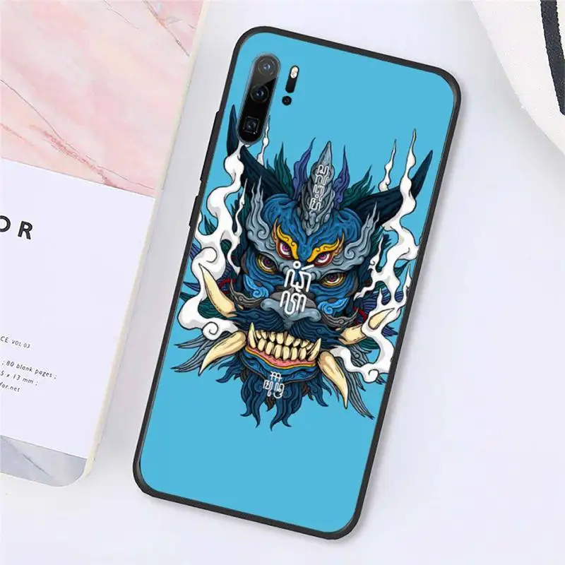 

Japanese samurai oni mask Phone Case For Huawei P9 P10 P20 P30 Pro Lite smart Mate 10 Lite 20 Y5 Y6 Y7 2018 2019