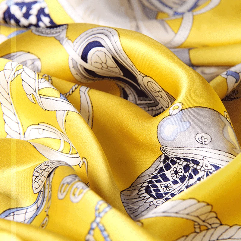 Женский 100% шелковый шарф квадратный бренд 2020 шали и накидки для дам винтажные