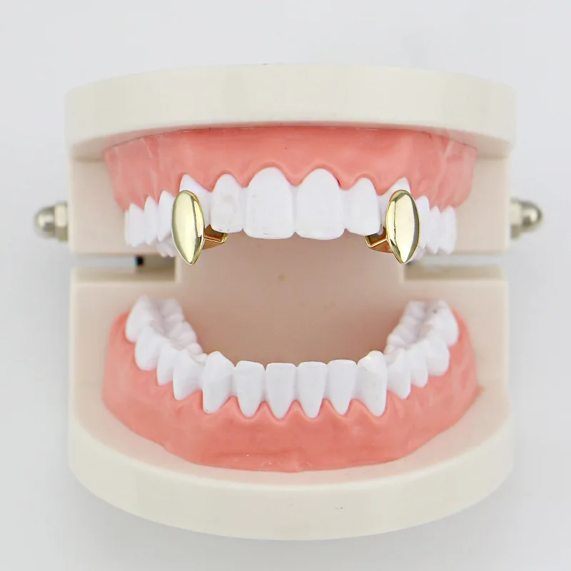 

1pc Vampire Fang Canine Tooth Grills Gold Silver Color Teeth Grillz Cosplay Party Teeth Caps Hip Hop Rapper Body Jewelry