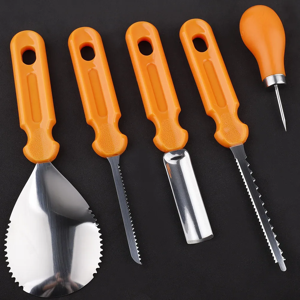 

4-13pcs Professional Stainless Steel Pumpkin Carving Kit Multi-function Halloween Engraving Kitchen Accessories for Adults