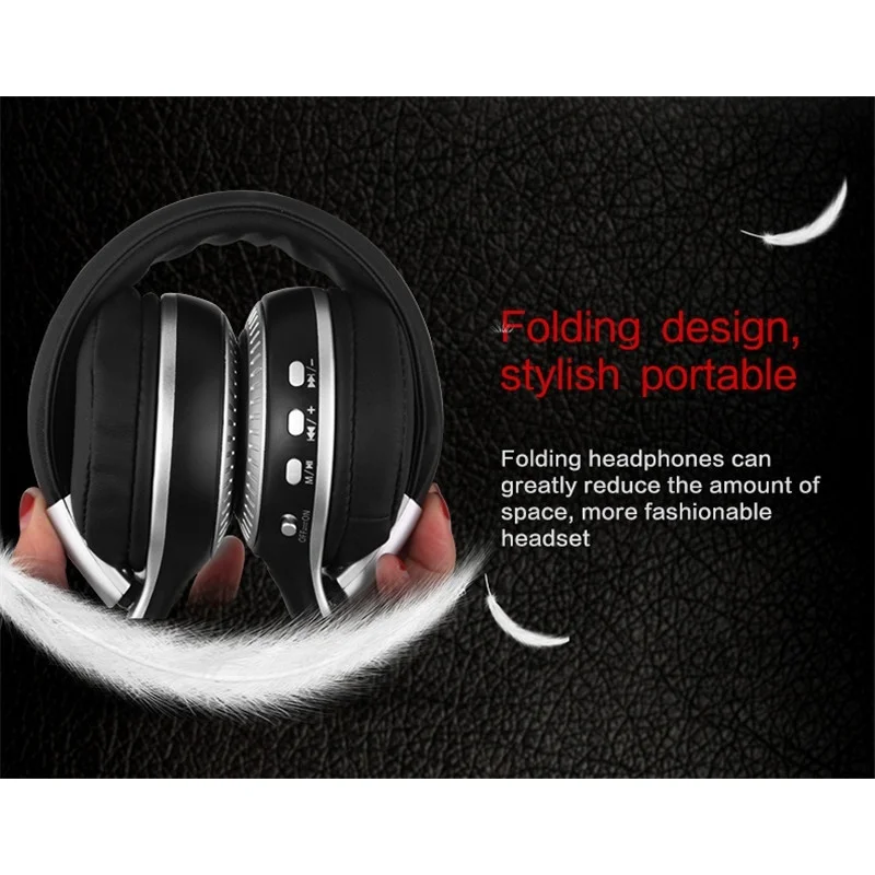 Складные наушники Беспроводной стерео Bluetooth гарнитура с микрофоном слот для карт