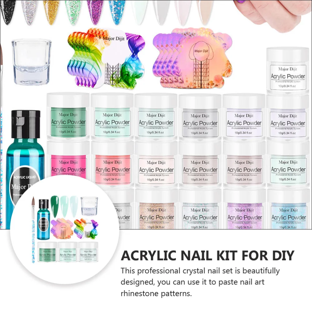 

1 Set Acrylic Liquid and Powder Set for Nail Crystal Carved Nail Extensions