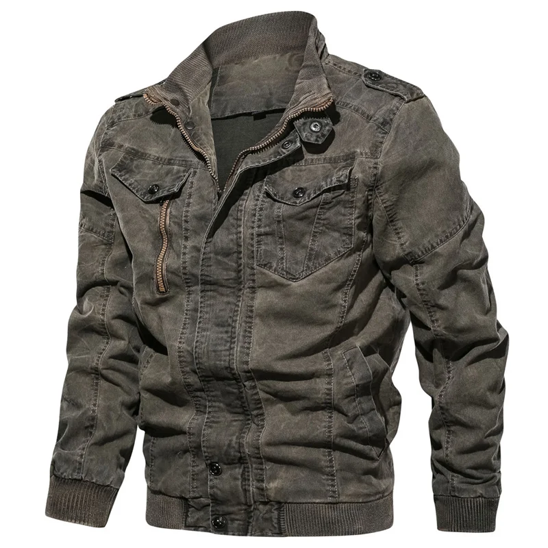 

Brand Winter Cargo Denim Jacket Men Coat Windbreaker Men Pure Cotton Military Jacket Chaqueta Hombre Outerwear & Coats 5XL 6XL